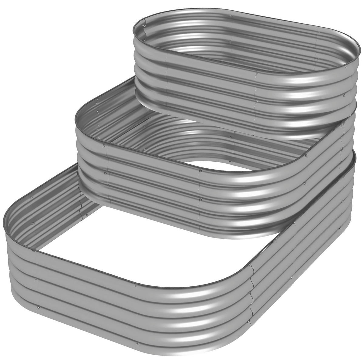 Outsunny Hochbeet silber Polypropylen B/H/L: ca. 109x158x82 cm Hochbeet - silber (82,00/109,00/158,00cm) - Outsunny