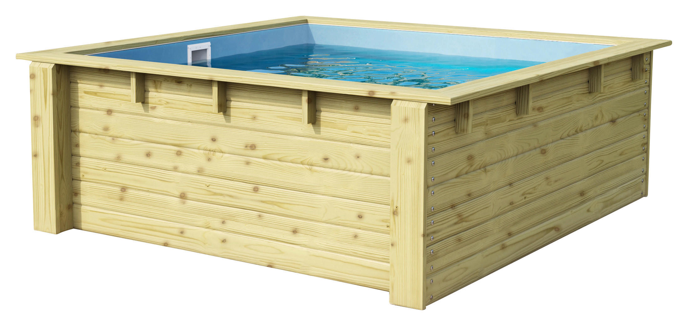 Karibu Mini-Pool Skipper natur Holz B/H/L: ca. 220x79x220 cm Skipper - natur (220,00/220,00/79,00cm) - Karibu