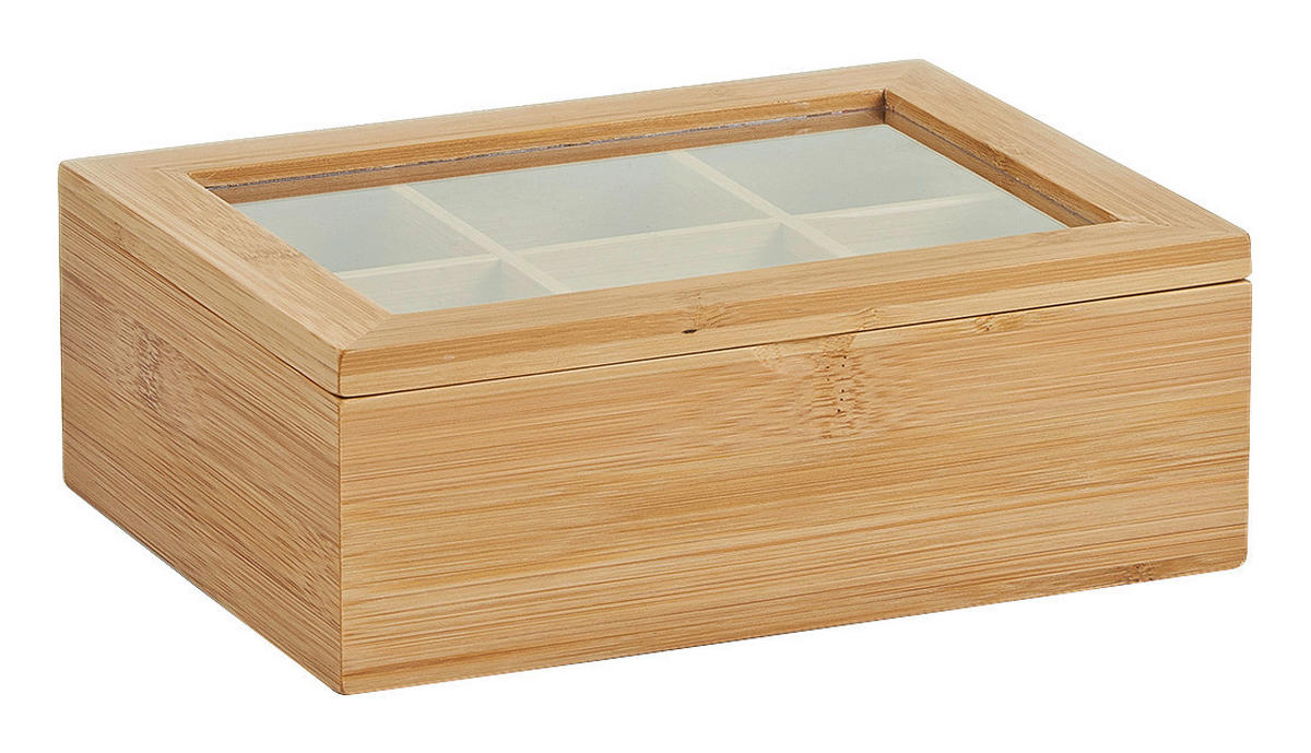 Zeller Teebeutelbox natur Bambus B/H/L: ca. 16x7,5x22 cm Teebeutelbox - natur (22,00/16,00/7,50cm) - Zeller