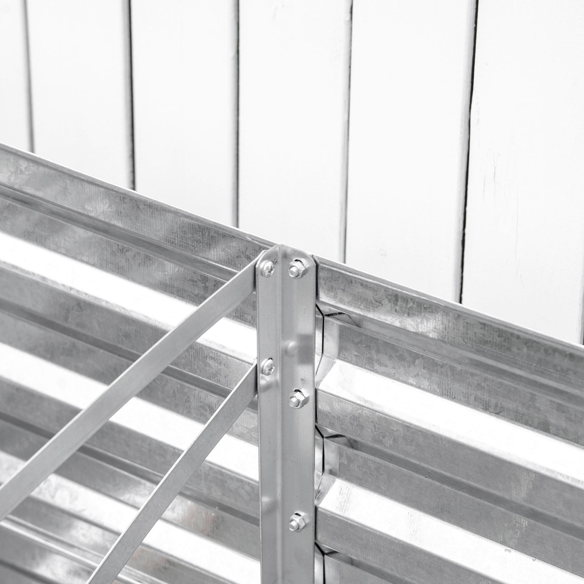 Outsunny Hochbeet silber Stahl B/H/L: ca. 90x59x180 cm Hochbeet - silber (180,00/90,00/59,00cm) - Outsunny