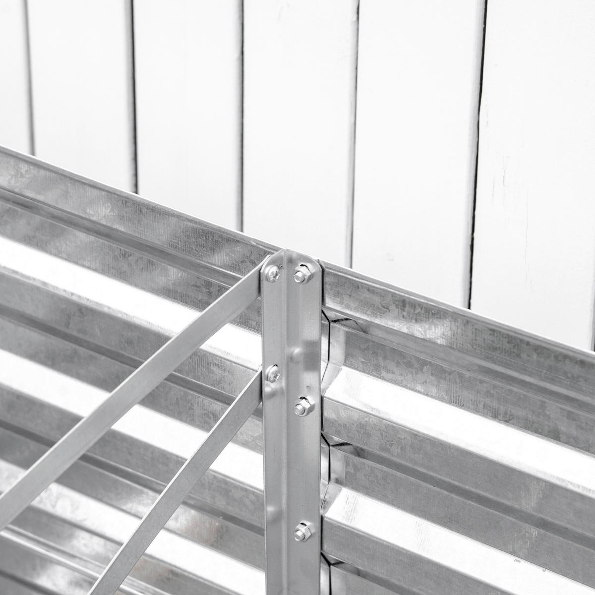 Outsunny Hochbeet silber Stahl B/H/L: ca. 90x59x180 cm Hochbeet - silber (180,00/90,00/59,00cm) - Outsunny