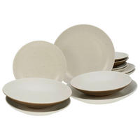 CreaTable Tafelservice SAND DUNES terracotta creme Keramik 12 tlg. SAND DUNES terracotta - terracotta/creme - CreaTable