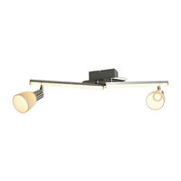 Näve Leuchten LED Wand- und Deckenleuchte NV1233042 Chrom Metall Kunststoff Glas B/H/L: ca. 8x22x61 cm 2 Brennstellen Ibiza - Chrom (61,00/8,00/22,00cm) - Näve Leuchten
