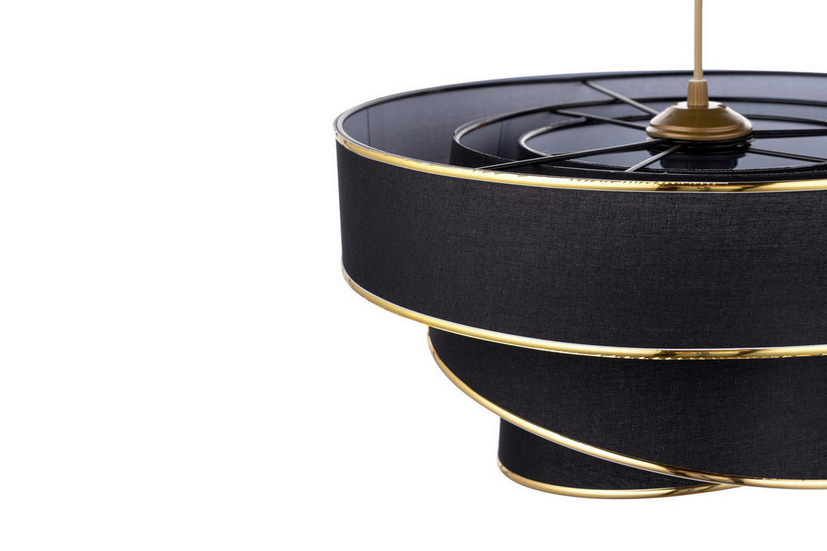 Opviq Pendelleuchte gold schwarz B/H/T/L/D: ca. 40x72x40x40x40 cm E27 1 Brennstellen Couper - gold/schwarz (40,00/40,00/72,00cm) - Opviq