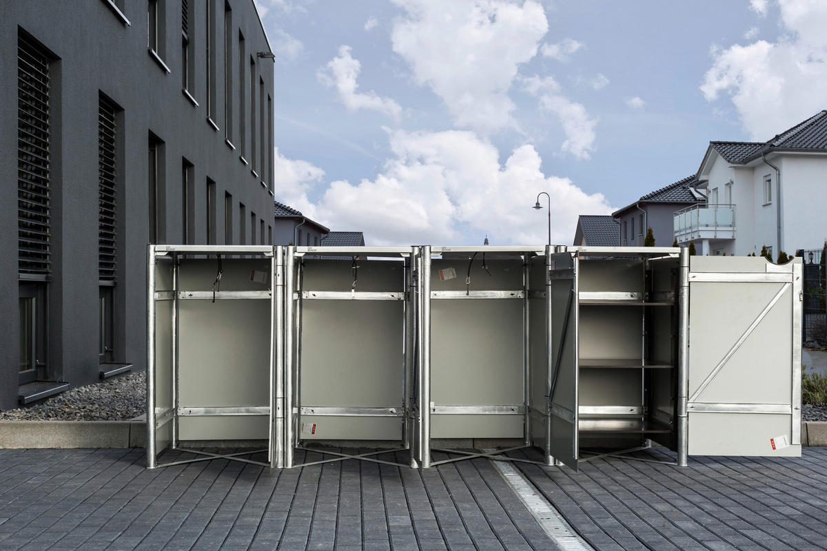 Hide Mülltonnenbox 4x 240 Liter schwarz B/H/T: ca. 279x115x81 cm 4x 240 Liter - schwarz (279,00/115,00/81,00cm) - Hide