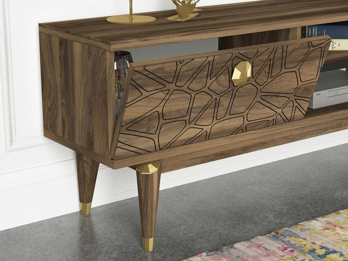 Wohnwand Royal walnuss Nachbildung B/H/T: ca. 150x45,5x30 cm Royal - walnuss (150,00/45,50/30,00cm) - moebel17