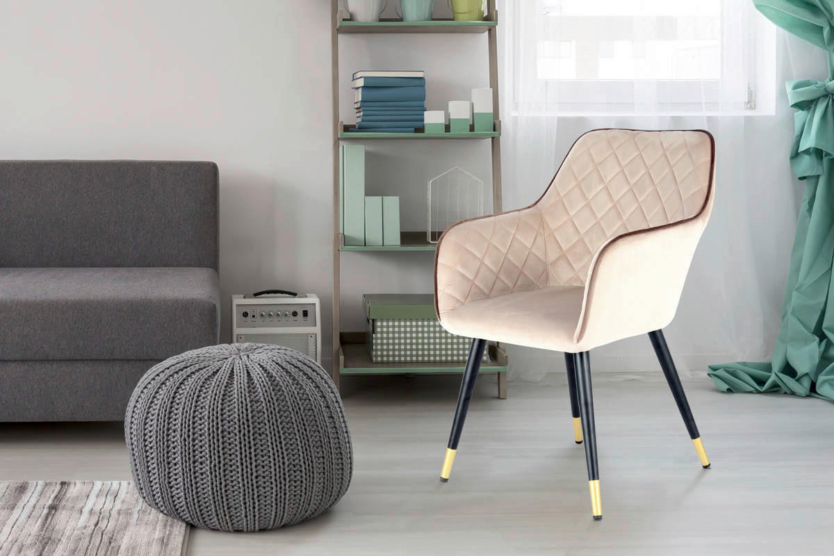 Stuhl Amino 500 beige Microfaser B/H/T: ca. 58,5x86x61 cm Amino 500 - braun/beige (58,50/86,00/61,00cm) - 360 Living