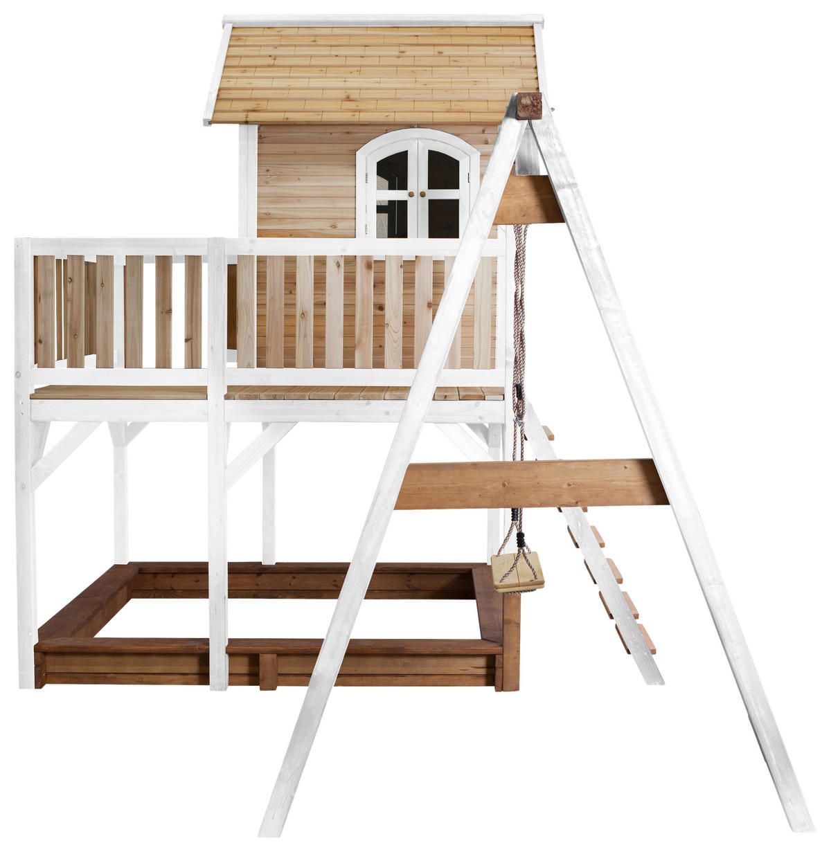 AXI Spielhaus Liam braun B/H/L: ca. 541x291x277 cm Liam - braun/blau (277,00/541,00/291,00cm) - AXI
