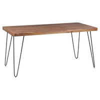 Esstisch natur schwarz B/H/T: ca. 120x76x80 cm Esstisch - natur/schwarz (120,00/76,00/80,00cm) - Wohnling