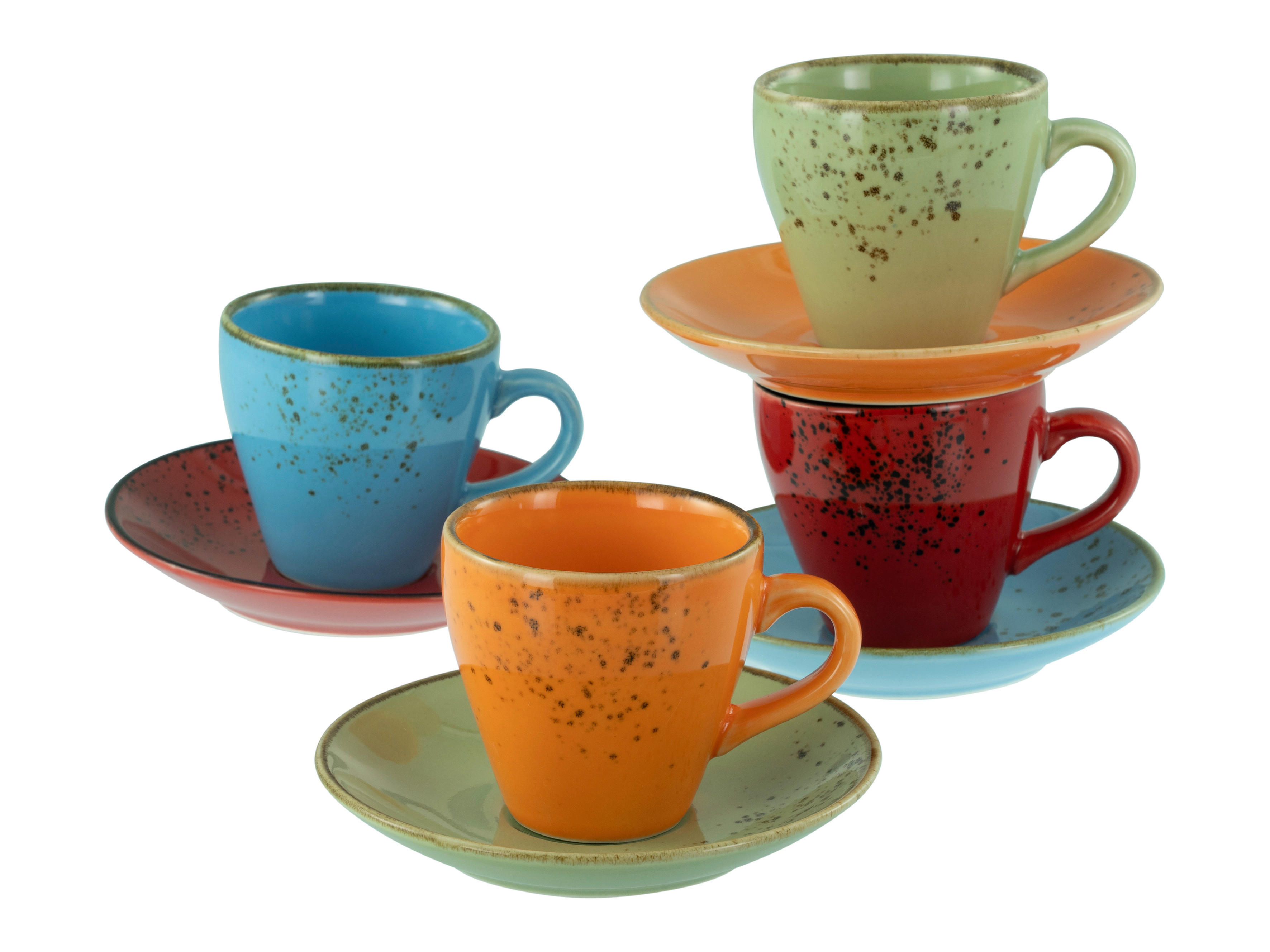 CreaTable Espresso-Set Nature Collection Mediterran bunt Steinzeug Nature Collection Mediterran - bunt - CreaTable