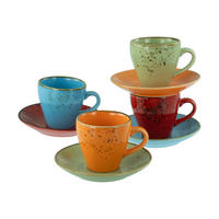 CreaTable Espresso-Set Nature Collection Mediterran bunt Steinzeug Nature Collection Mediterran - bunt - CreaTable