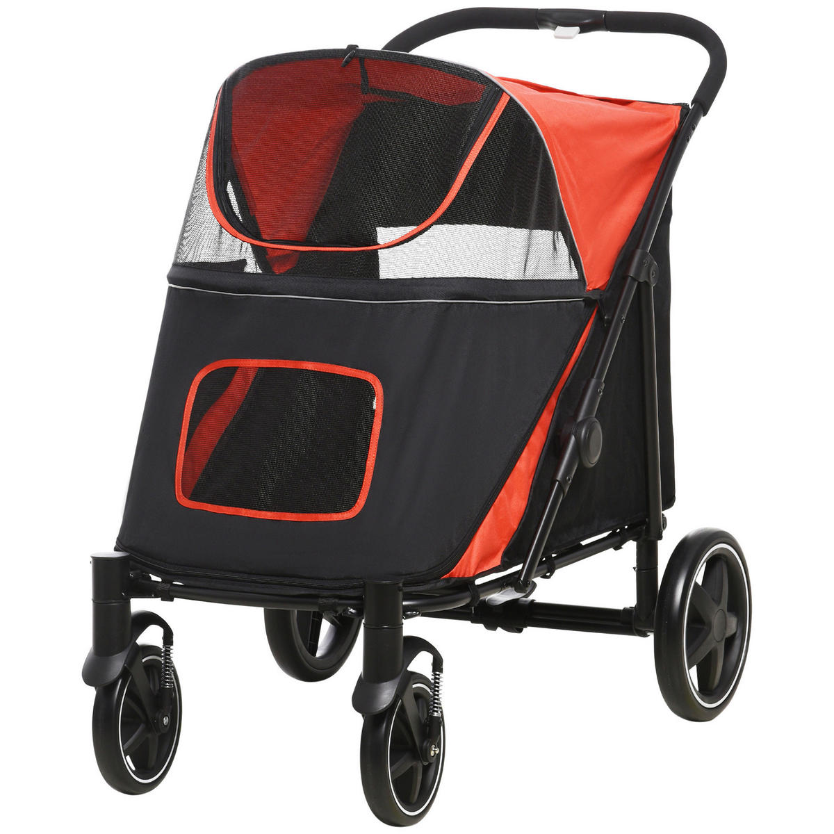 PawHut Hundebuggy rot Polyester-Mischgewebe B/H/L: ca. 65x100x112 cm Hundebuggy - rot (112,00/65,00/100,00cm) - PawHut