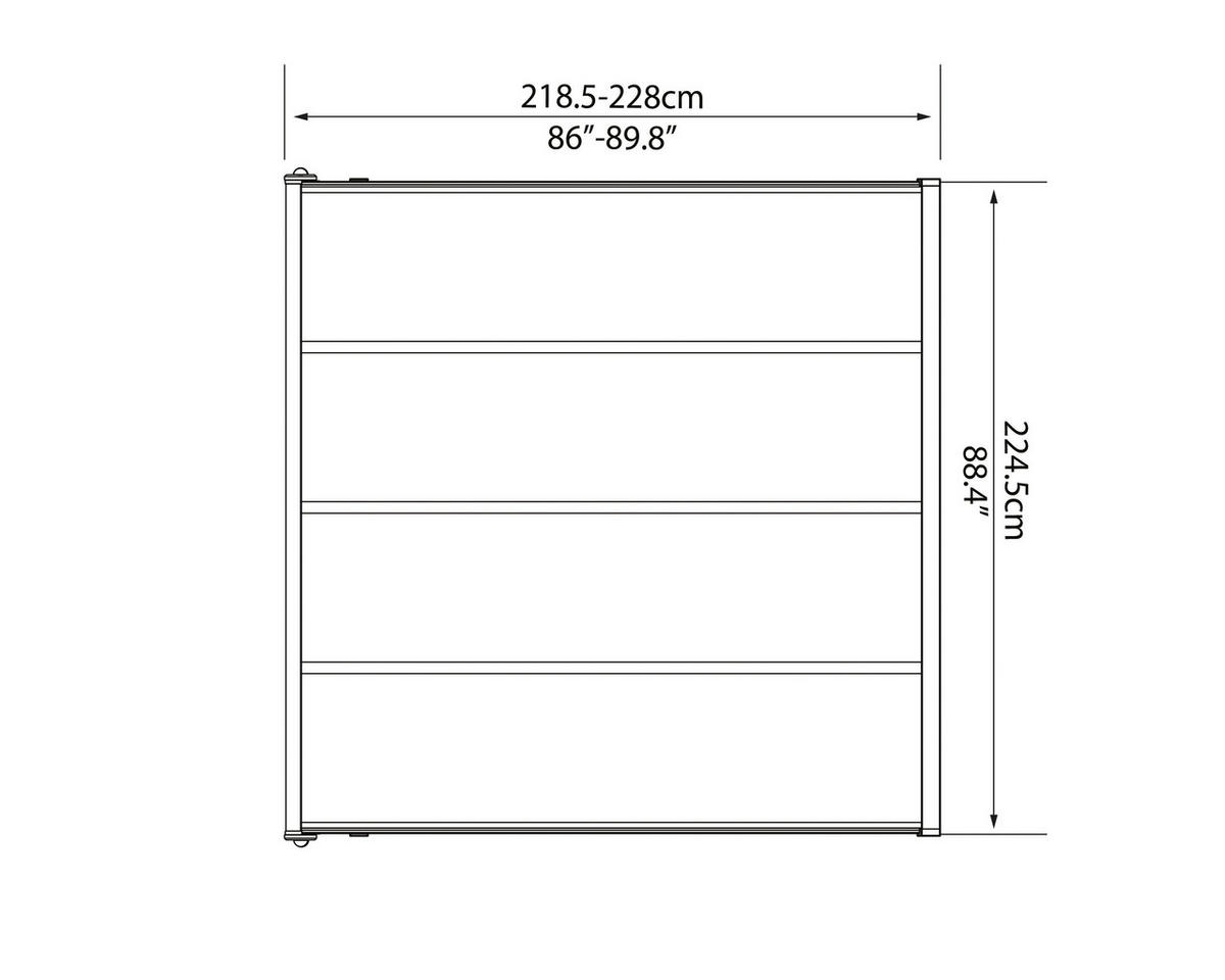 Palram Terrassendach Sierra grau Aluminium B/H/T: ca. 230x300x230 cm Sierra - grau (230,00/300,00/230,00cm) - Palram