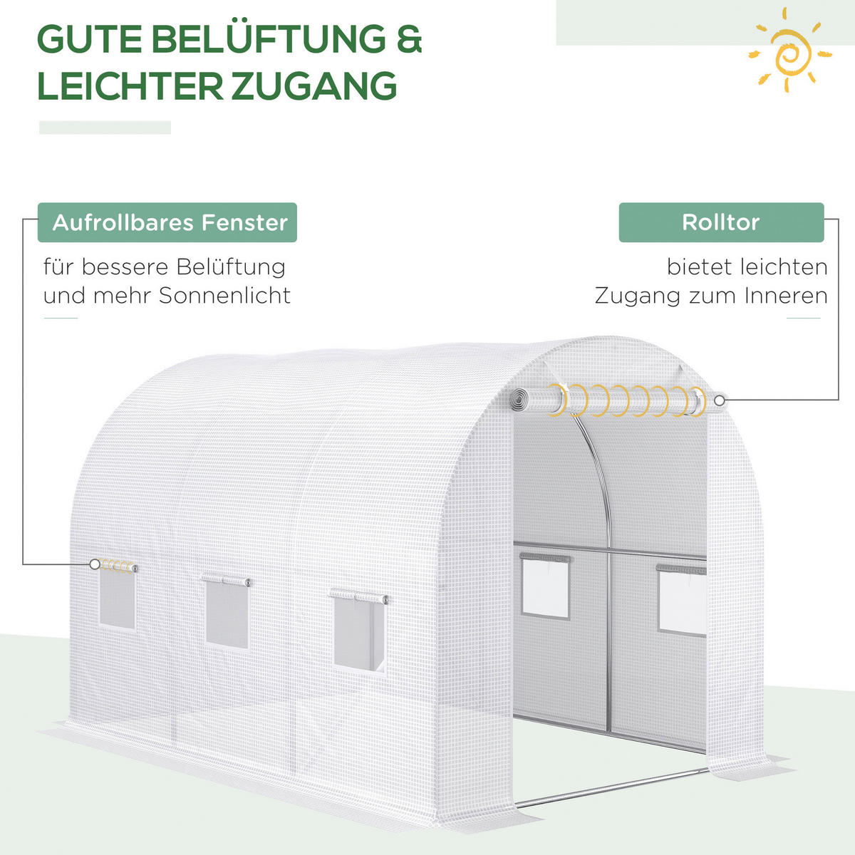 Outsunny Abdeckplane B/H/L: ca. 200x300x200 cm Ersatzfolie - weiß (200,00/200,00/300,00cm) - Outsunny