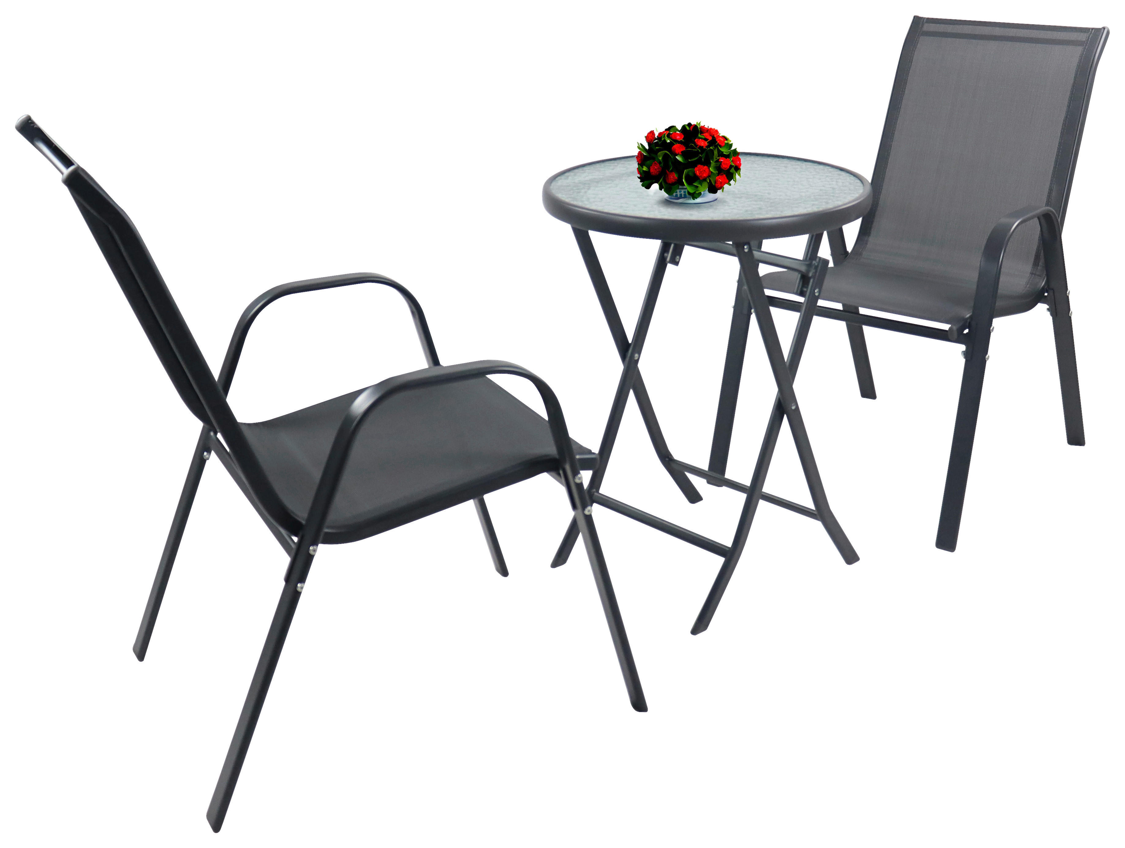 VCM Gartensitzgruppe Sonlas anthrazit Glas B/H/L: ca. 70x89x70 cm Sonlas - anthrazit (70,00/70,00/89,00cm) - VCM