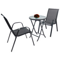 VCM Gartensitzgruppe Sonlas anthrazit Glas B/H/L: ca. 70x89x70 cm Sonlas - anthrazit (70,00/70,00/89,00cm) - VCM