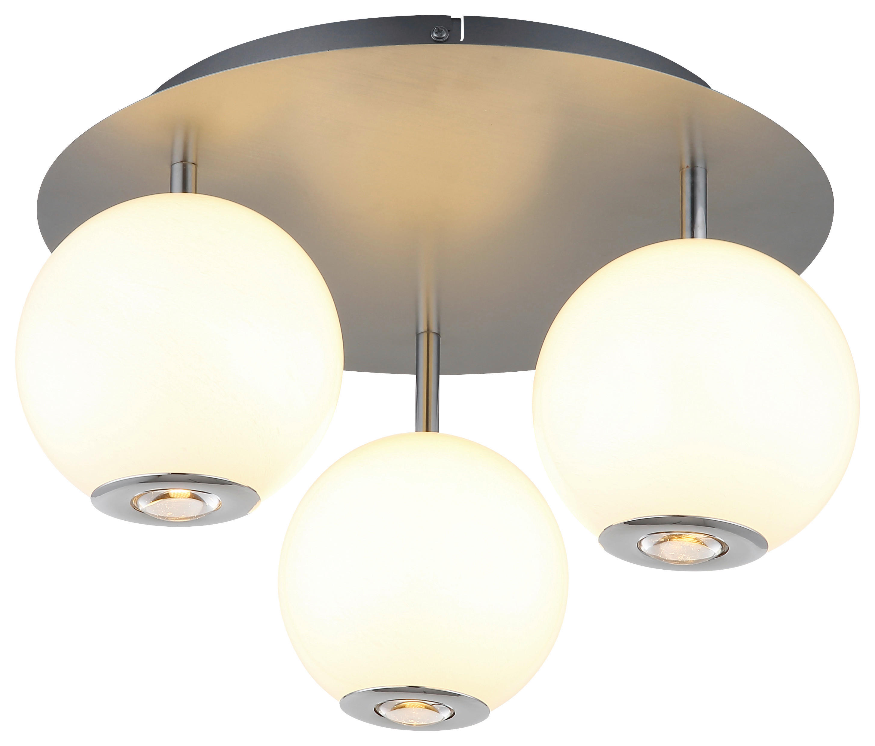 GLOBO Deckenleuchte grau Opal Glas Metall H/D: ca. 25x42 cm 1 Brennstellen Simmons - Opal/grau (42,00/25,00cm) - GLOBO