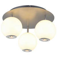 GLOBO Deckenleuchte grau Opal Glas Metall H/D: ca. 25x42 cm 1 Brennstellen Simmons - Opal/grau (42,00/25,00cm) - GLOBO