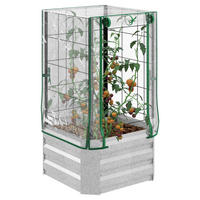 Outsunny Hochbeet silber Stahl B/H/L: ca. 53x90x53 cm Hochbeet - grün/silber (53,00/53,00/90,00cm) - Outsunny