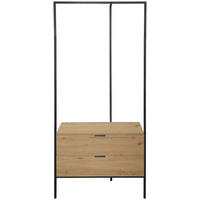Garderobe Jody Eiche Artisan Nachbildung schwarz B/H/T: ca. 85x190x47 cm Jody - Eiche/schwarz (85,00/190,00/47,00cm) - Trendteam
