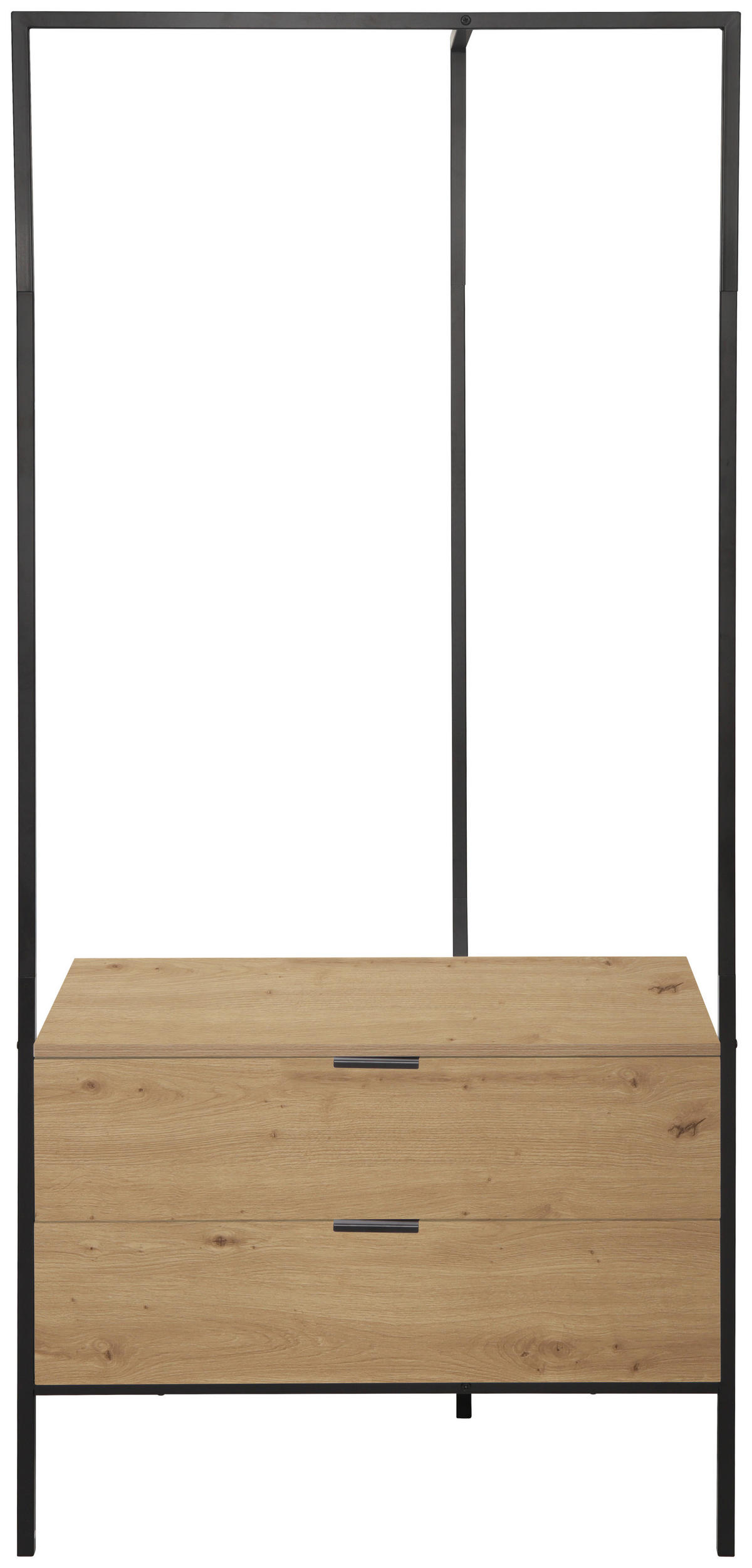 Garderobe Jody Eiche Artisan Nachbildung schwarz B/H/T: ca. 85x190x47 cm Jody - Eiche/schwarz (85,00/190,00/47,00cm) - Trendteam