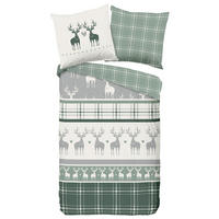 Baumwoll Bettwäsche Bjirk Flanell Bjirk - grün (135,00/200,00cm) - Good Morning