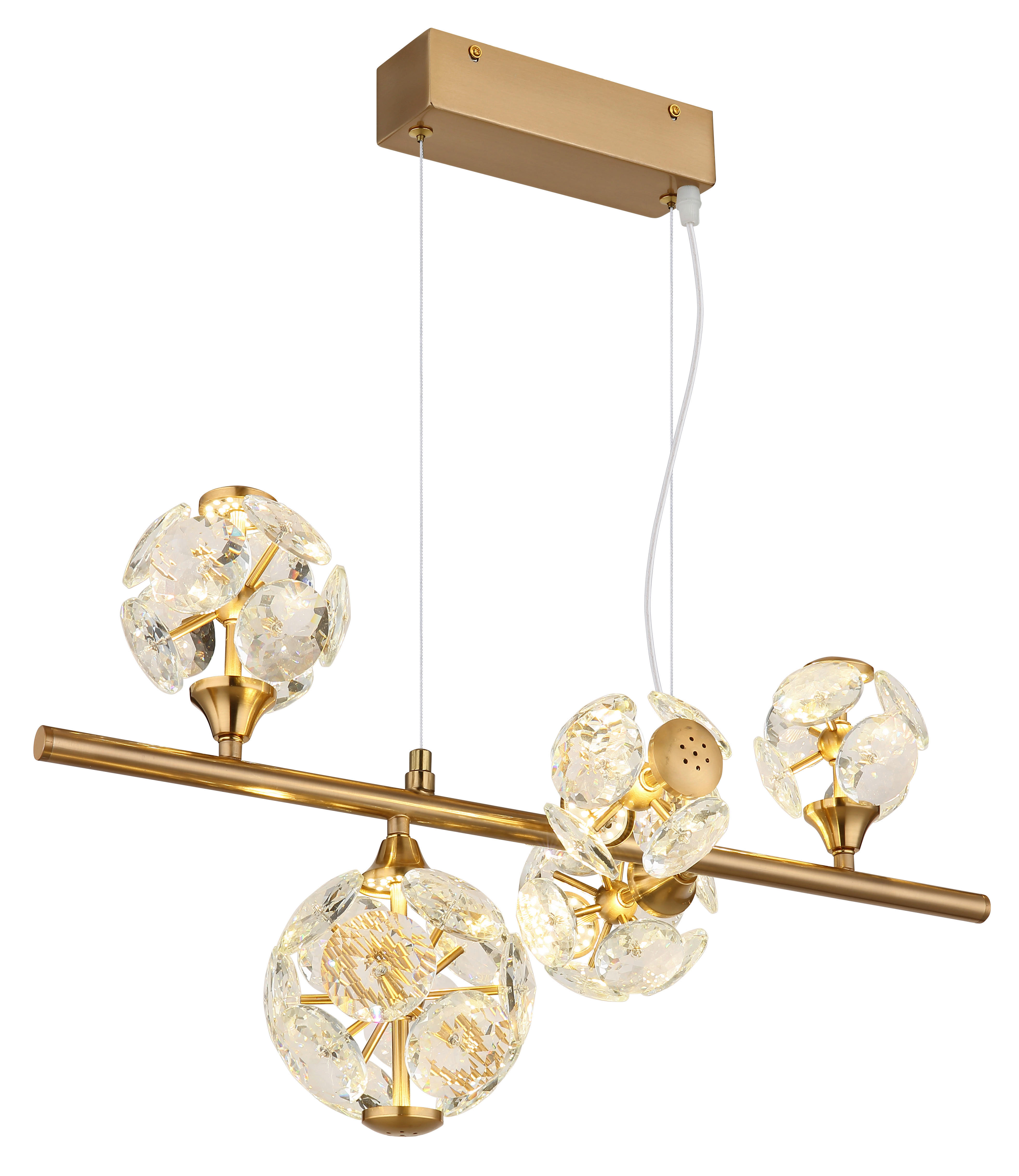 GLOBO LED-Pendelleuchte gold Metall B/H/L: ca. 61x31x150 cm LED-Pendelleuchte_Virina - gold (150,00/61,00/31,00cm) - GLOBO
