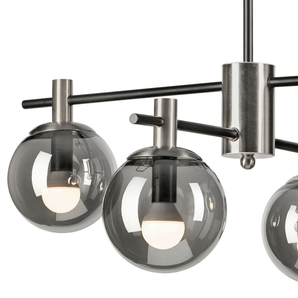 Lamkur Deckenleuchte Chrom Glas Stahl B/H/L: ca. 61x53x61 cm E14 4 Brennstellen LILOU - Chrom (61,00/61,00/53,00cm) - Lamkur