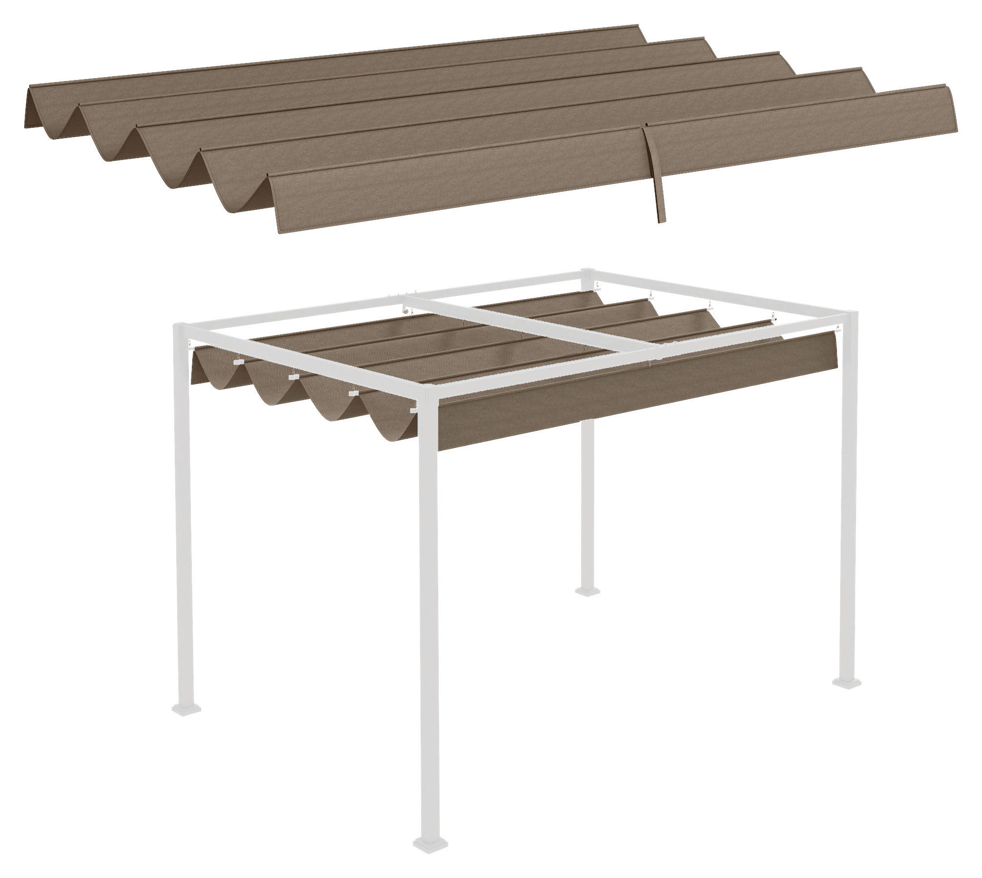Outsunny Ersatzdach kaffee Polyester B/H/L: ca. 245x23x286 cm Ersatzdach - kaffee (286,00/245,00/23,00cm) - Outsunny