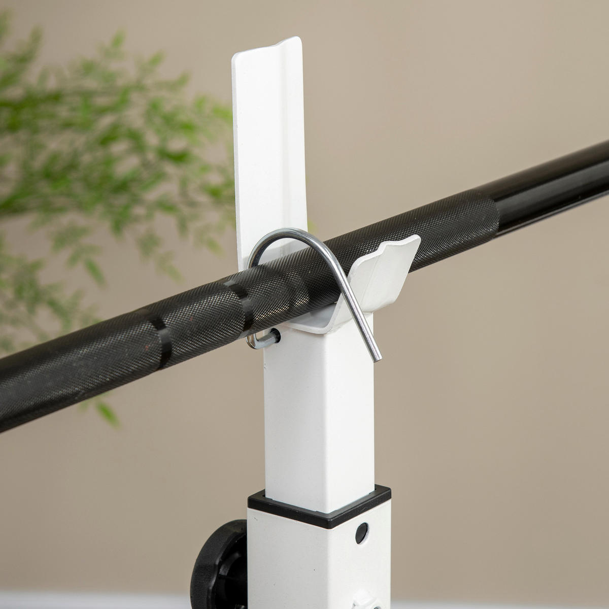 HOMCOM Hantelbank weiß Stahl B/H/L: ca. 134x136x180 cm Hantelbank - weiß/schwarz (180,00/134,00/136,00cm) - HOMCOM