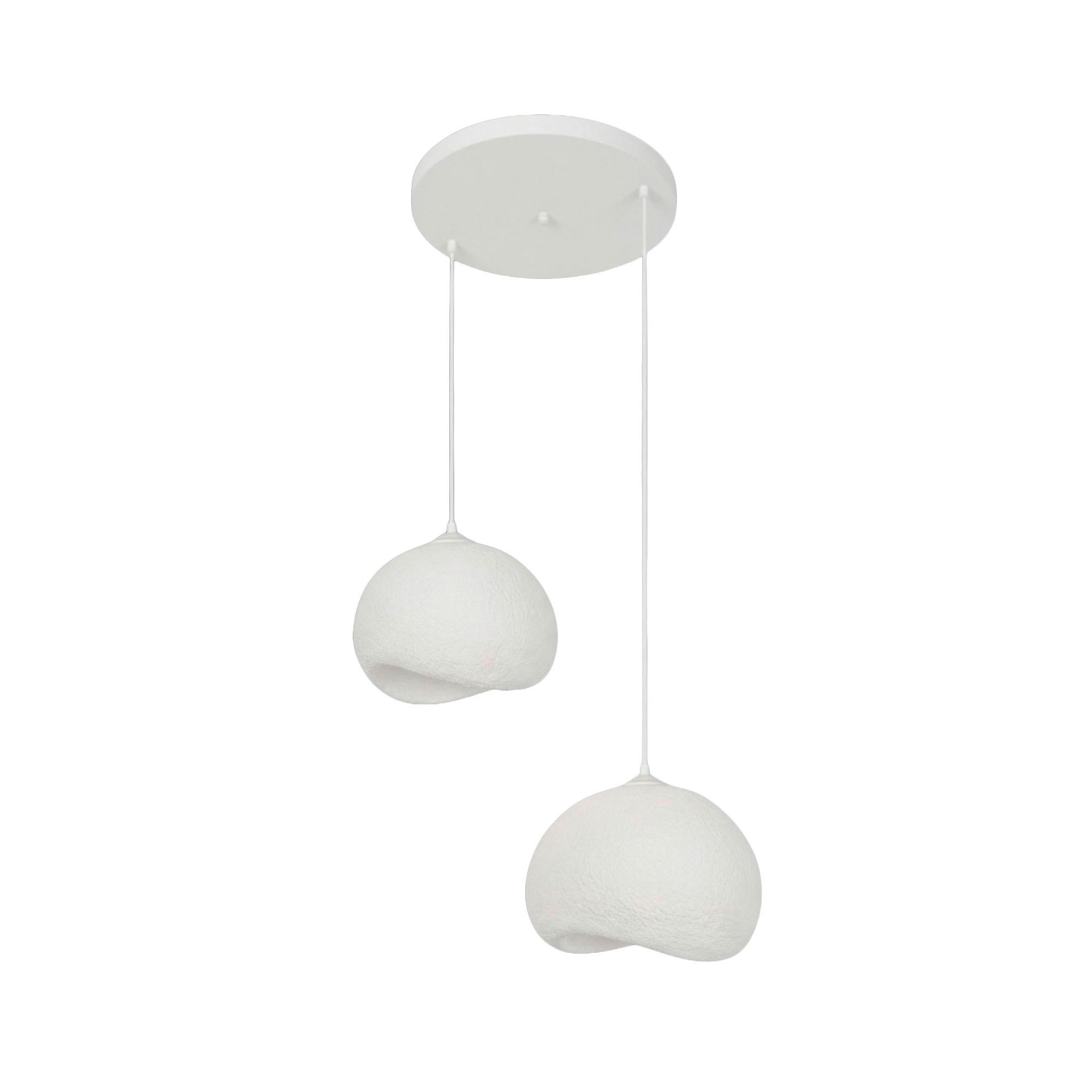 Opviq Pendelleuchte weiß Polyester-Mischgewebe Metall B/H/L: ca. 29x120x34 cm E27 2 Brennstellen Yontu - 15852 - weiß (34,00/29,00/120,00cm) - Opviq