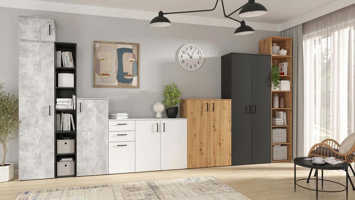 Regal Multi-Stauraum Typ 7 anthrazit B/H/T: ca. 30x195x40 cm Multi-Stauraum Typ 7 - anthrazit (30,00/195,00/40,00cm)