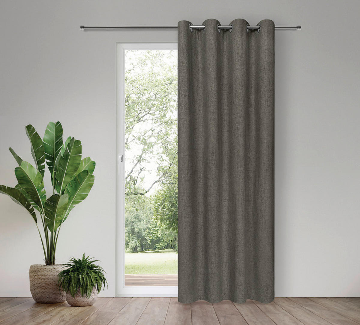 Verdunklungsvorhang taupe B/L: ca. 140x245 cm Ösenvorhang_Blackout - taupe (140,00/245,00cm) - Happy Home