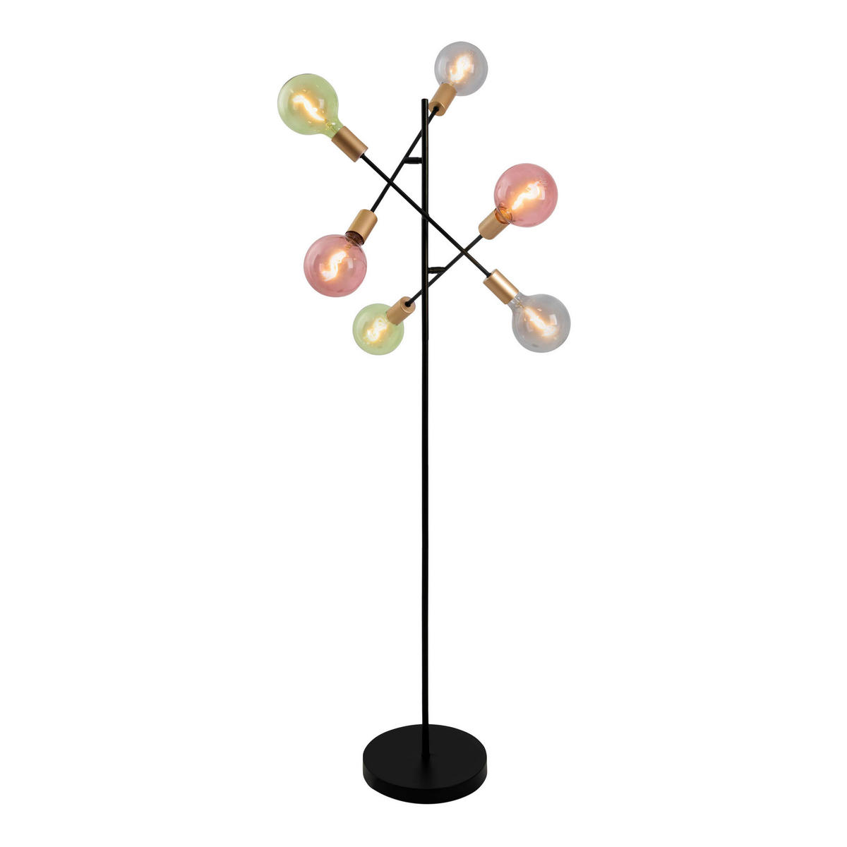 Näve Leuchten Stehleuchte schwarz Metall B/H/T/D: ca. 49x150x49x49 cm E27 6 Brennstellen MODO - schwarz (49,00/150,00/49,00cm) - Näve Leuchten