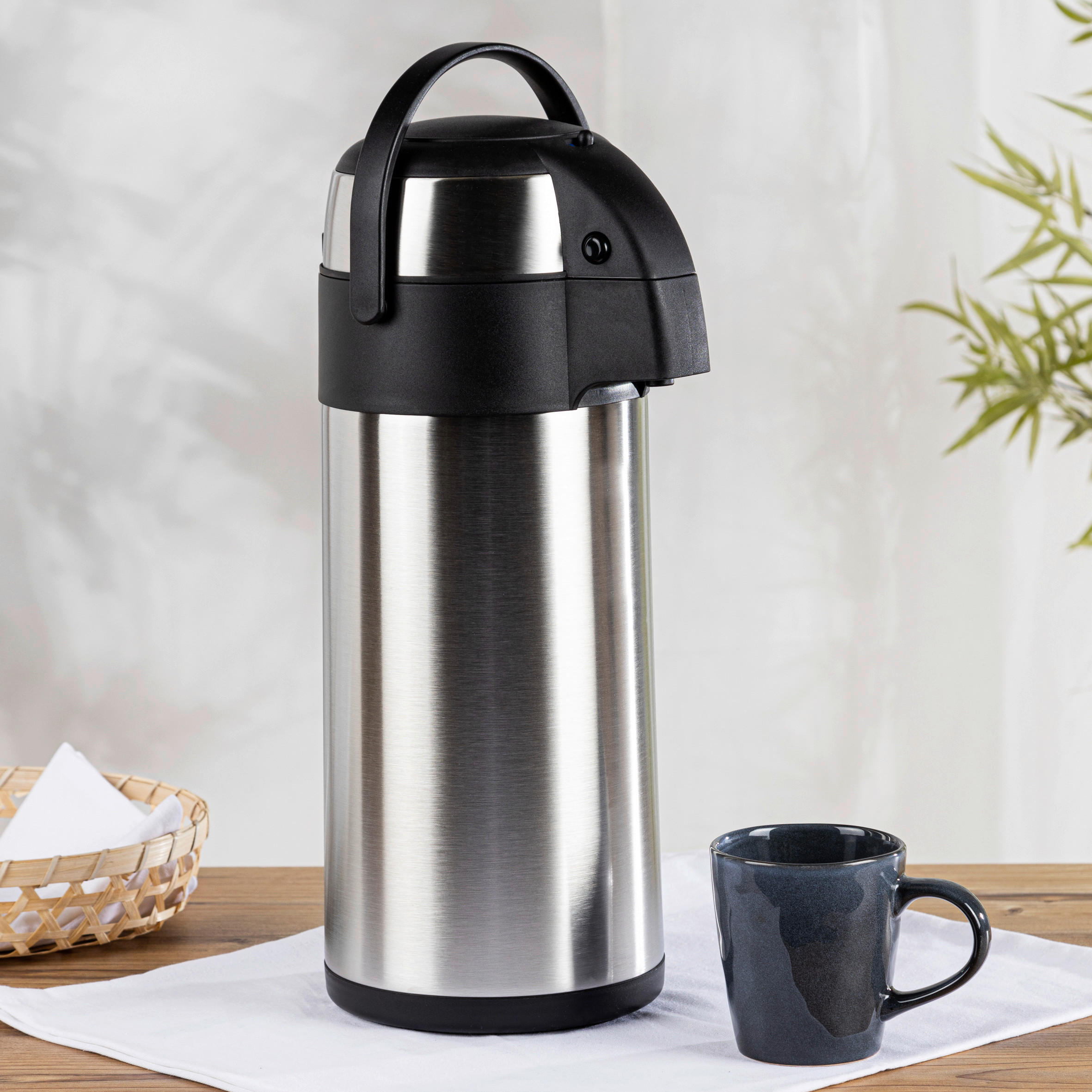 HI Thermo-Pumpkanne Airpot silber Edelstahl Airpot - schwarz/silber - HI