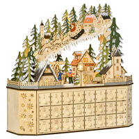 HOMCOM Adventskalender Weihnachts-Adventskalender - natur (43,00/13,00/45,00cm) - HOMCOM