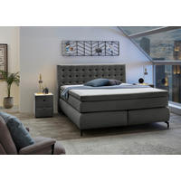 Boxspringbett  graubraun Flachgewebe Liegefläche B/L: ca. 180x200 cm Jessica_Max_Boxspringbett - schwarz/graubraun (194,00/122,00/216,00cm)