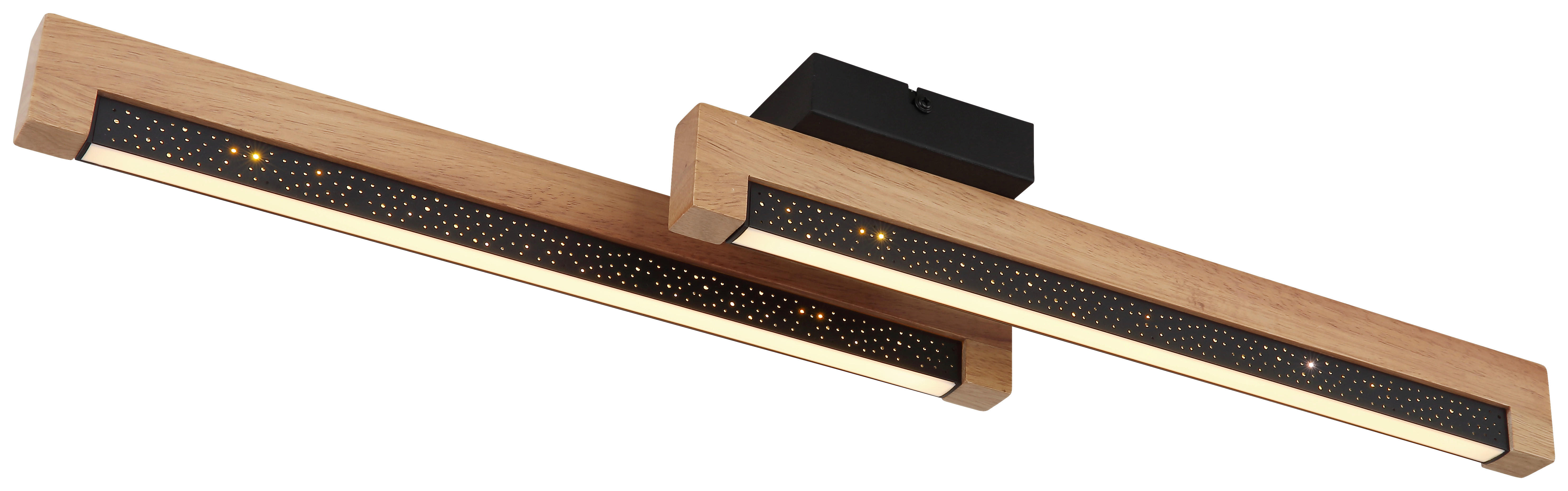GLOBO LED-Deckenleuchte 67849D dunkelbraun mattschwarz Metall Holz Kunststoff B/H/T: ca. 13x8x70 cm STARLA - dunkelbraun/mattschwarz (13,00/8,00/70,00cm) - GLOBO