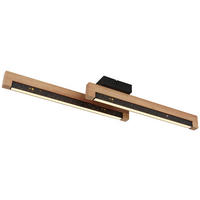 GLOBO LED-Deckenleuchte 67849D dunkelbraun mattschwarz Metall Holz Kunststoff B/H/T: ca. 13x8x70 cm STARLA - dunkelbraun/mattschwarz (13,00/8,00/70,00cm) - GLOBO