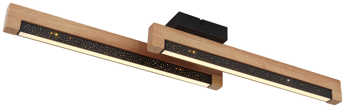 GLOBO LED-Deckenleuchte 67849D dunkelbraun mattschwarz Metall Holz Kunststoff B/H/T: ca. 13x8x70 cm STARLA - dunkelbraun/mattschwarz (13,00/8,00/70,00cm) - GLOBO