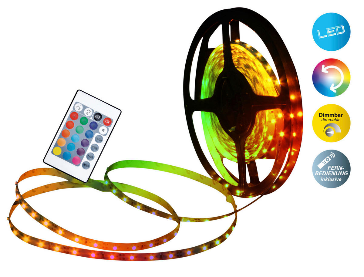 Näve Leuchten LED-Streifen bunt Kunststoff B/H/T: ca. 500x0,3x1 cm LED-Streifen - bunt (500,00/0,30/1,00cm) - Näve Leuchten