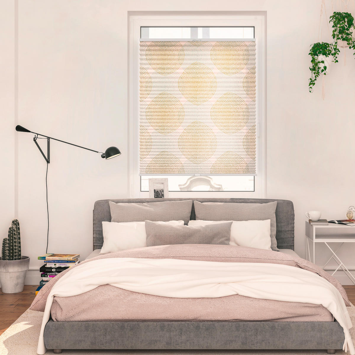 Spannplissee Stripy Boho Drop beige B/L: ca. 45x130 cm Stripy Boho Drop - beige (45,00/130,00cm) - LICHTBLICK