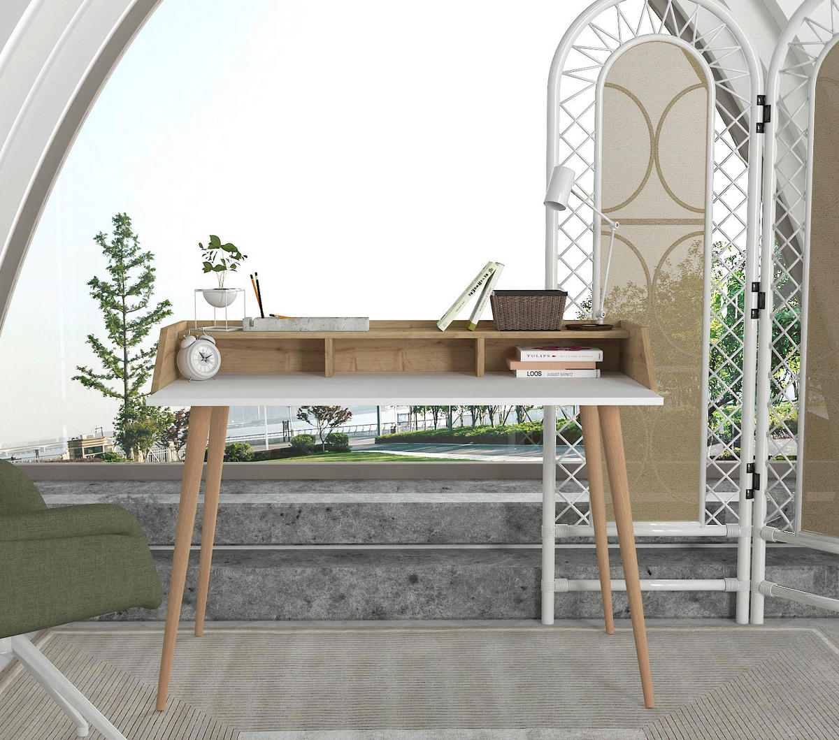 Schreibtisch Vitalis Saphir weiß B/H/T: ca. 120x89x60 cm Vitalis - Saphir/weiß (120,00/89,00/60,00cm) - moebel17