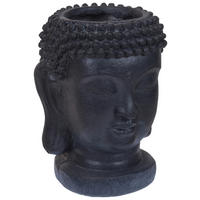 Blumentopf Buddha schwarz Stein B/H/L: ca. 25x34x26 cm Buddha - schwarz (26,00/25,00/34,00cm)