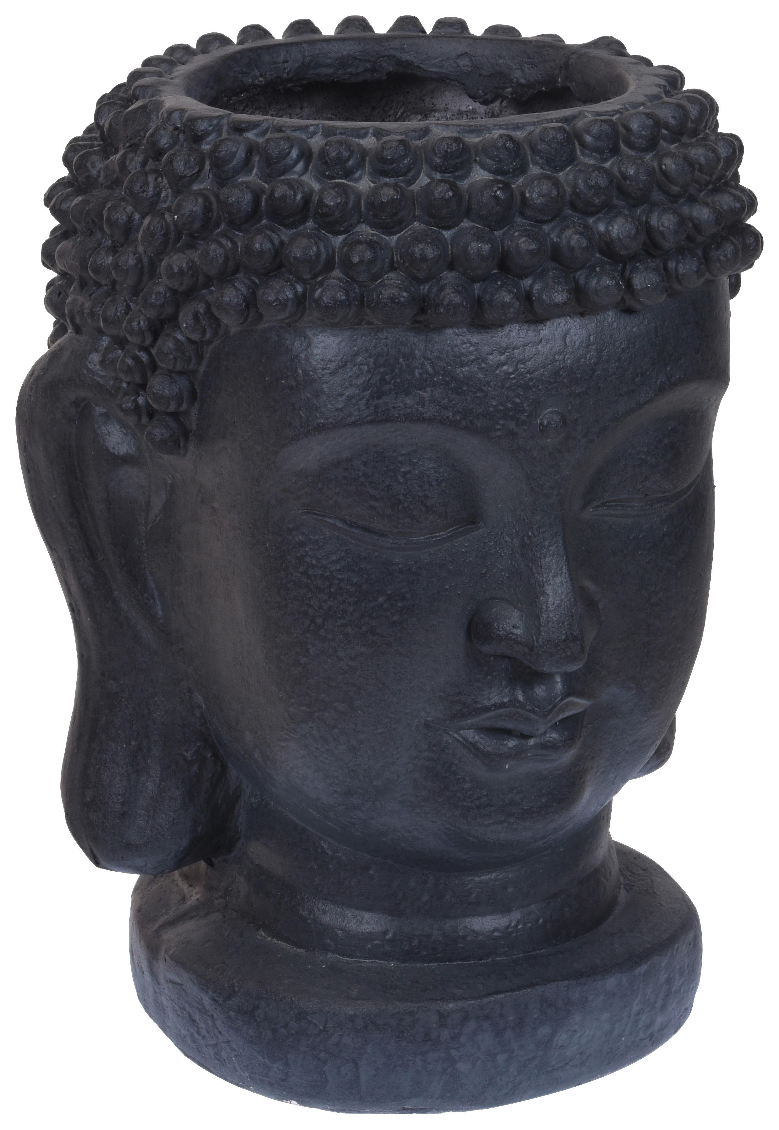 Blumentopf Buddha schwarz Stein B/H/L: ca. 25x34x26 cm