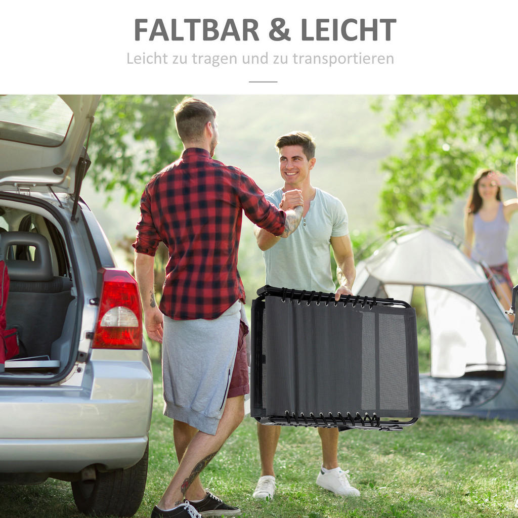 Thumbnail - Outsunny Sonnenliege grau Stahl B/H/L: ca. 58x30x185 cm