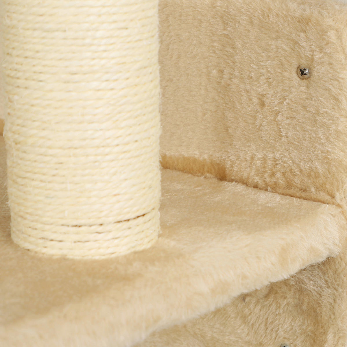 PawHut Katzen Kletterwand Set beige Plüsch B/H/L: ca. 56x73x110 cm Katzen Kletterwand Set - beige (110,00/56,00/73,00cm) - PawHut