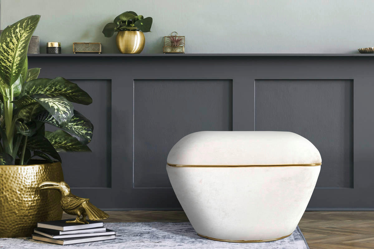 360 Living Hocker Contessa 100 elfenbein gold B/H/T: ca. 60x42,5x60 cm Contessa 100 - gold/elfenbein (60,00/42,50/60,00cm) - 360 Living