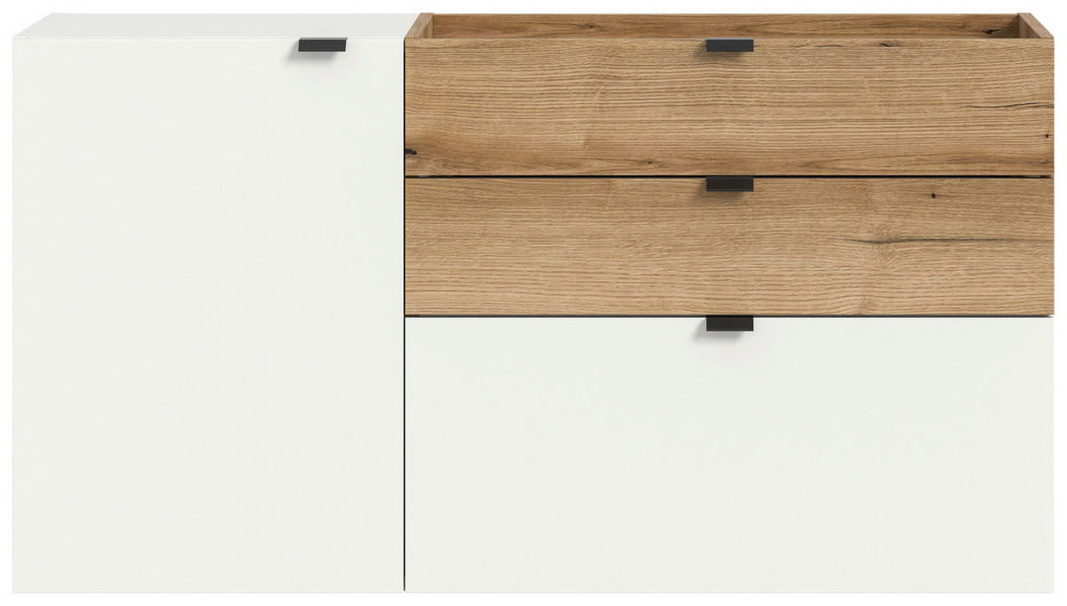 Hängeschuhschrank Naro weiß Evoke Oak Nachbildung B/H/T: ca. 120x64x37 cm Naro - weiß (120,00/64,00/37,00cm) - xonox.home