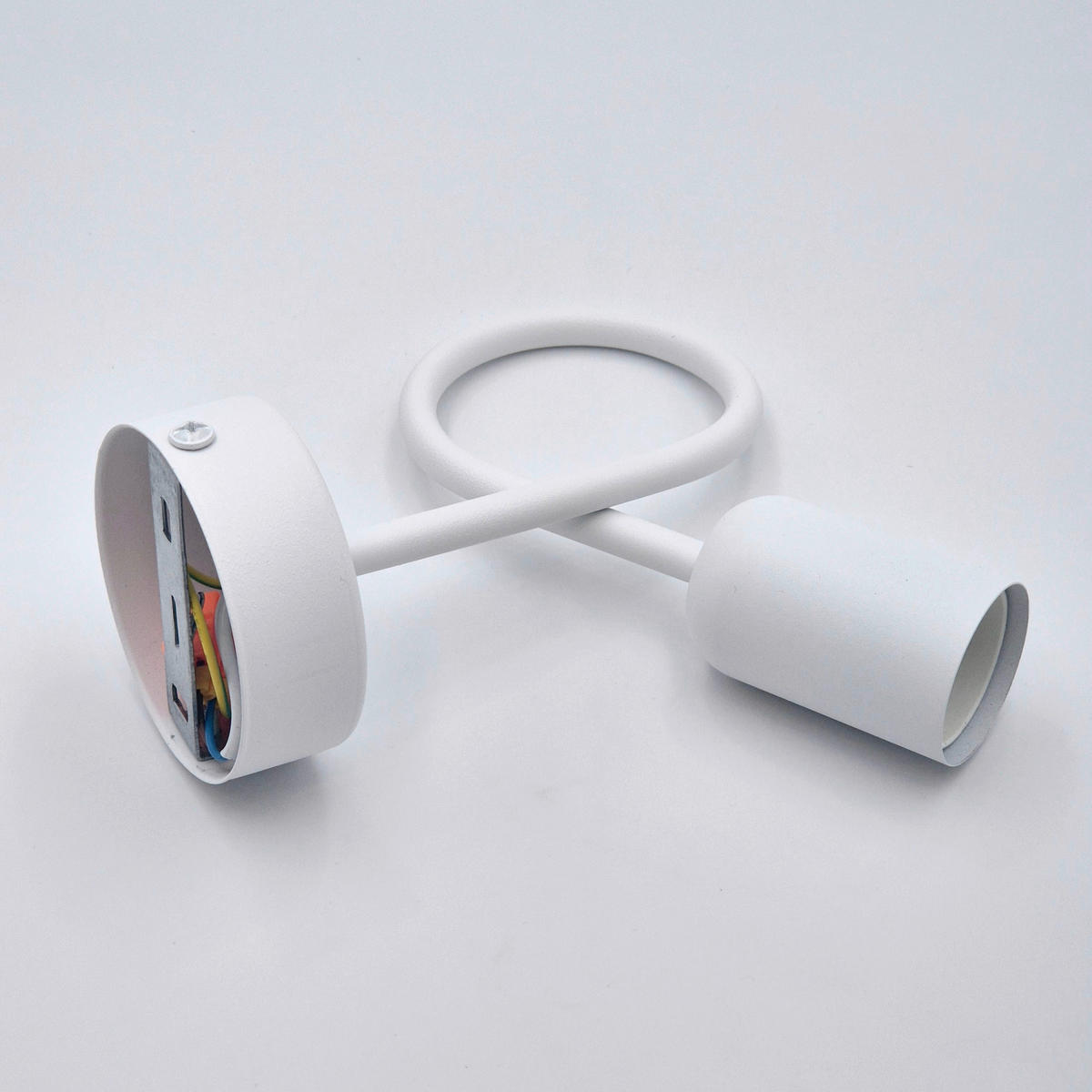 Lamkur Wandleuchte weiß Stahl B/H/L: ca. 8x18x16 cm E27 1 Brennstellen Lizzy - weiß (16,00/8,00/18,00cm) - Lamkur